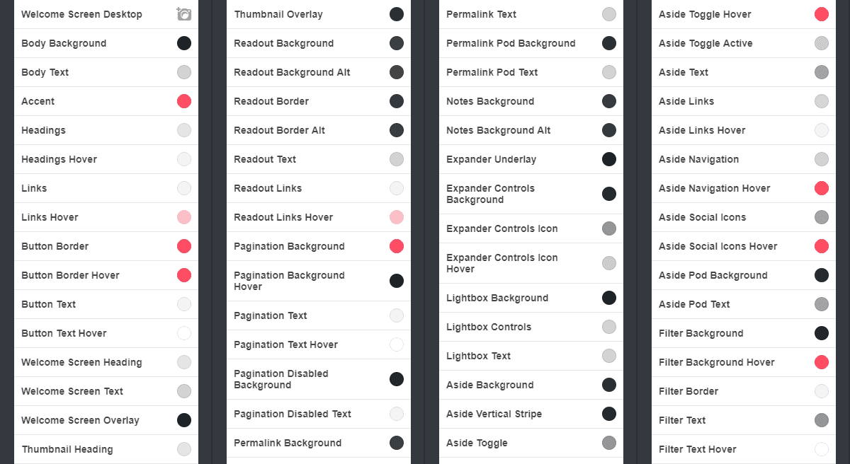 monobloc theme color options