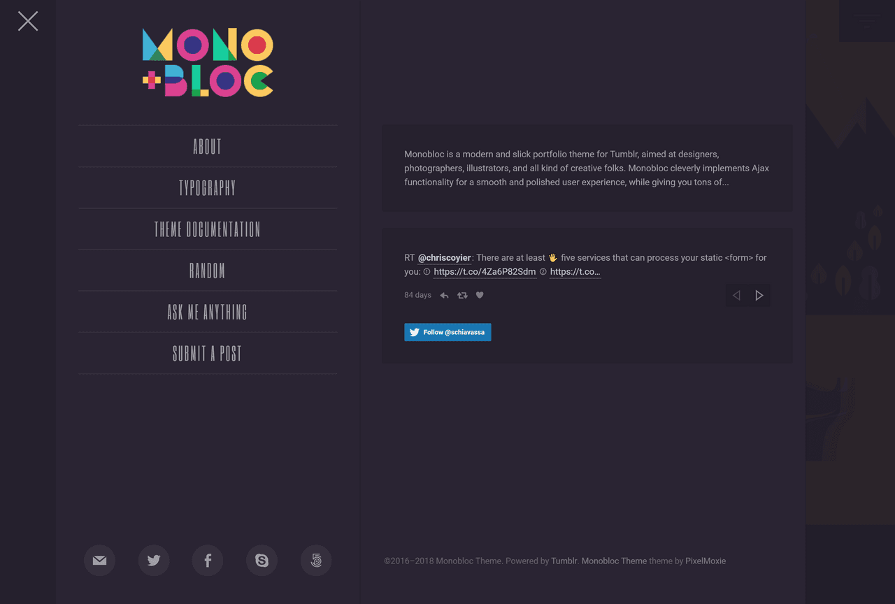 monobloc theme sidebar
